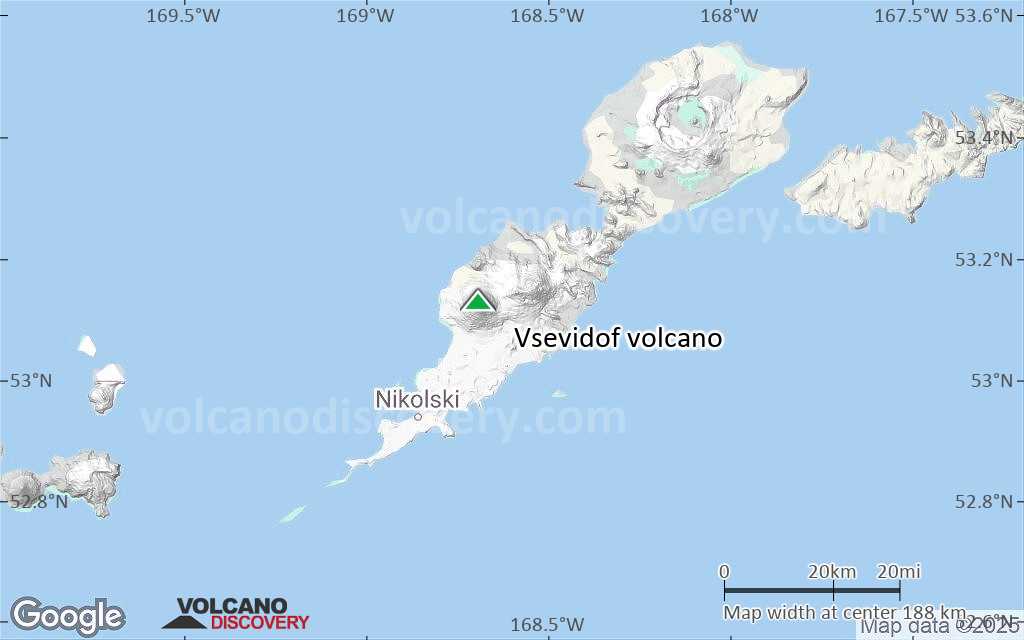 Terrain-type map of Vsevidof volcano (local scale medium)
