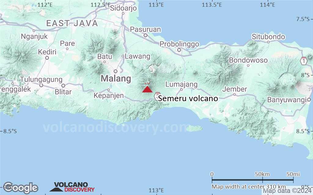Terrain-type map of Semeru volcano (local scale medium)
