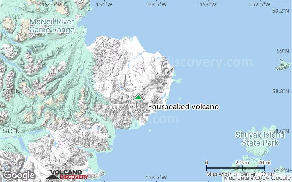 Terrain-type map of Fourpeaked volcano (local scale medium)