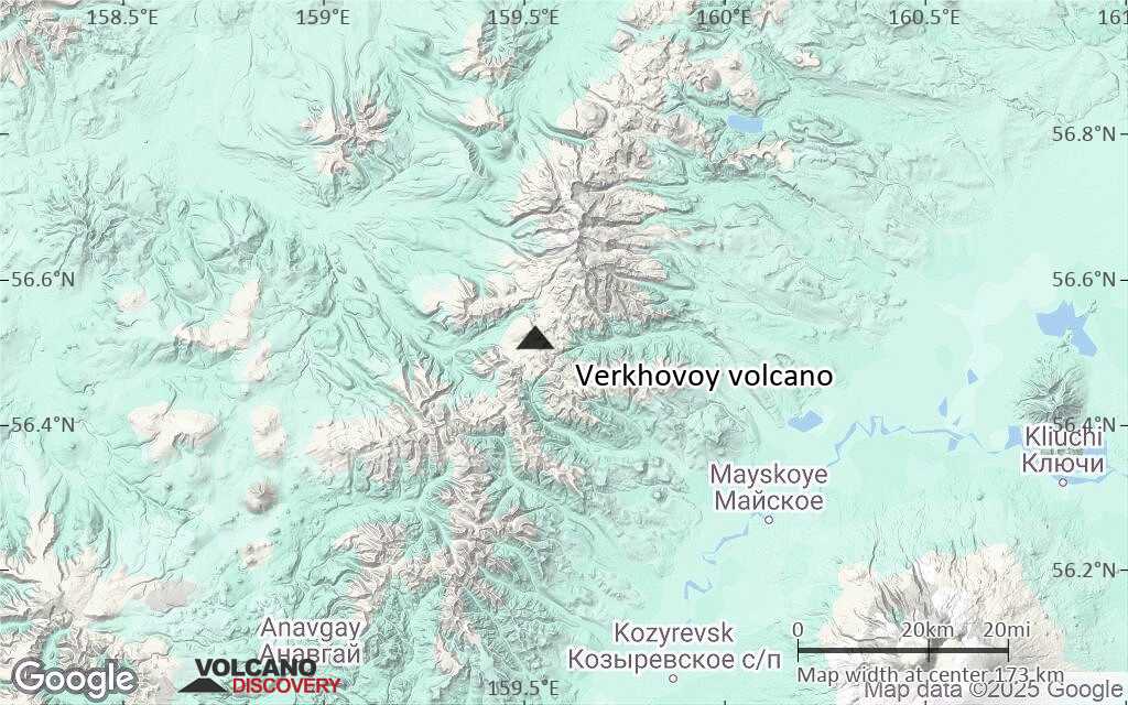 Terrain-type map of Verkhovoy volcano (local scale medium)