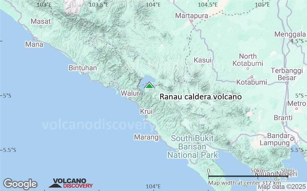 Terrain-type map of Ranau caldera volcano (local scale medium)