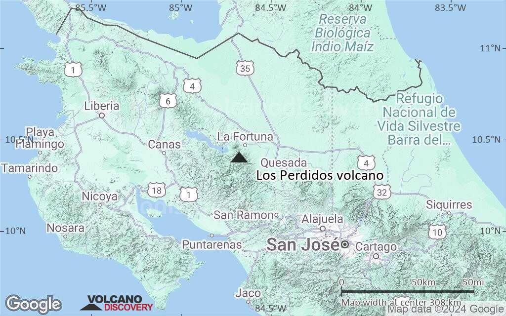 Terrain-type map of Los Perdidos volcano (local scale medium)