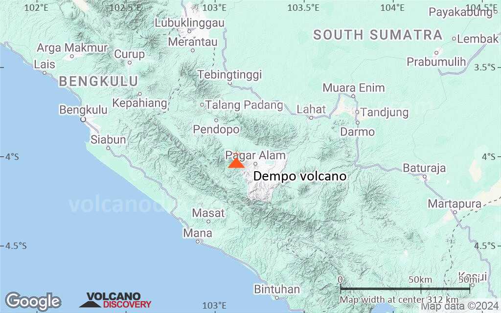 Terrain-type map of Dempo volcano (local scale medium)