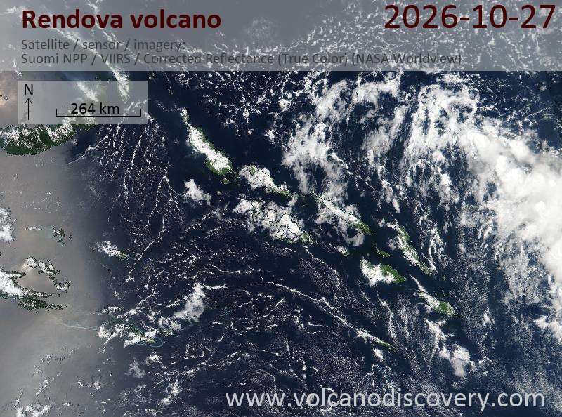 Dernières images satéllite du volcan Rendova | VolcanoAdventures