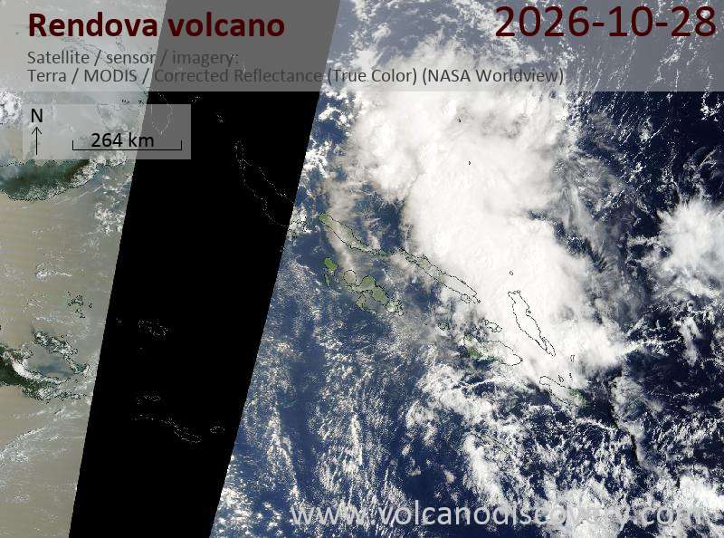 Dernières images satéllite du volcan Rendova | VolcanoAdventures