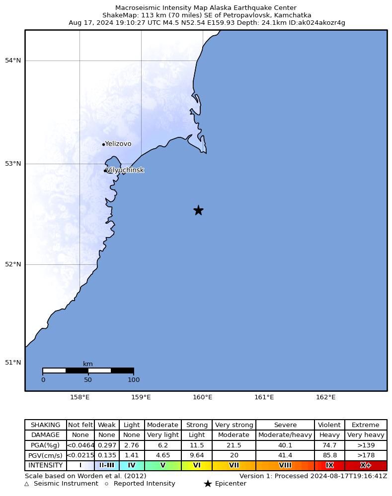 Petropavlovsk earthquake