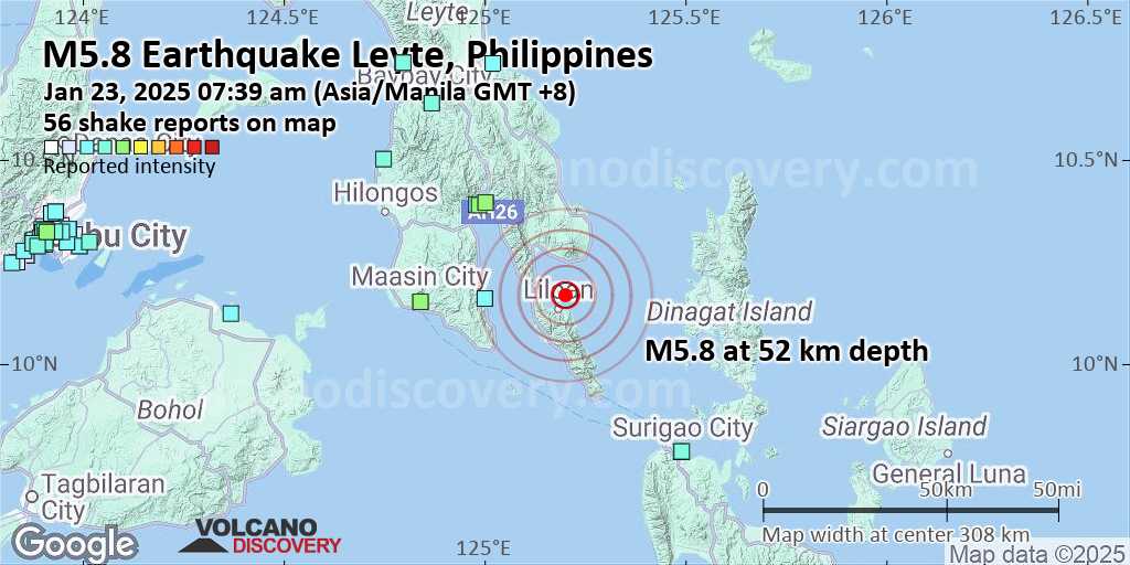 Where was the 6 8 earthquake today philippines