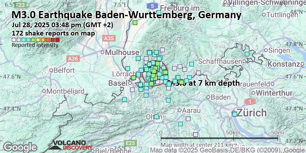 2025 earthquake map