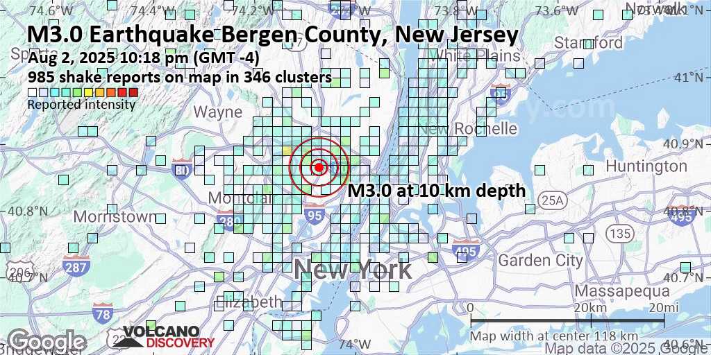 Light Mag 3 0 Earthquake 0 Km NE Of Hasbrouck Heights New Jersey Shakemap Sat S 1213 22018124