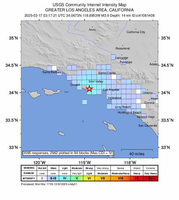 Earthquakes today thousand oaks