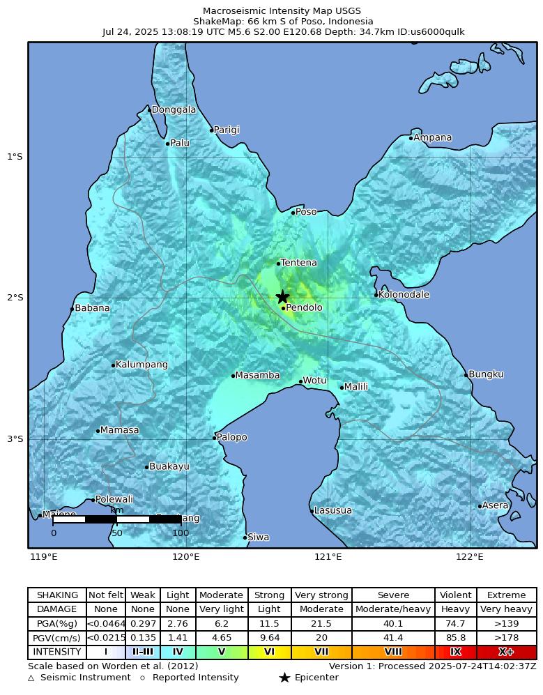 Usgs earthquake map