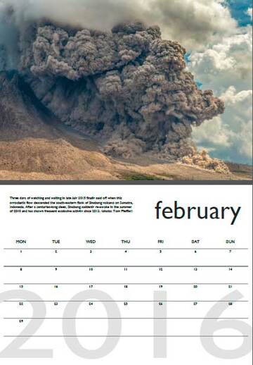 Volcano calendar 2016 - February preview