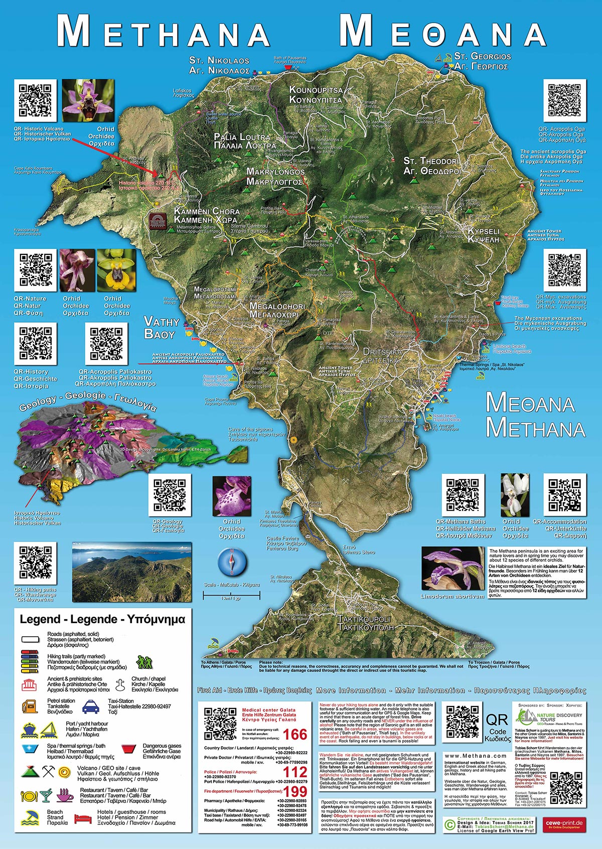 Methana-Tourist map 2017 by (c) Tobias Schorr (if you click on the image, you get the PDF-File as download!)