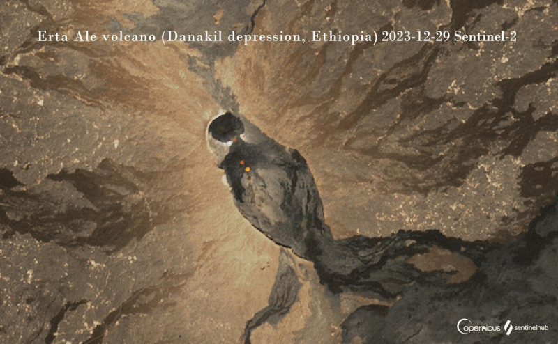 In den letzten Jahren kam es häufig zu Lavaüberläufen aus aktiven Quellen in der Erta Ale-Caldera