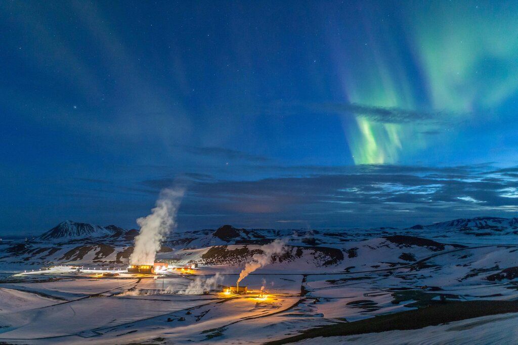 Krafla geothermal power plant near Krafla volcano - the location of The KMT Project (LANDSVIRKJUN via AFP, 2021 (Photograph taken 2018))