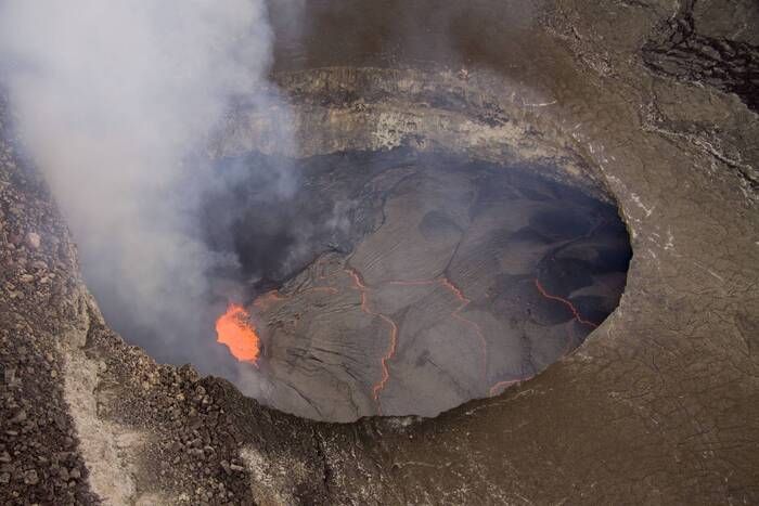 USGS-HVO aerial photo of the summit lava lake on October 17, 2012.