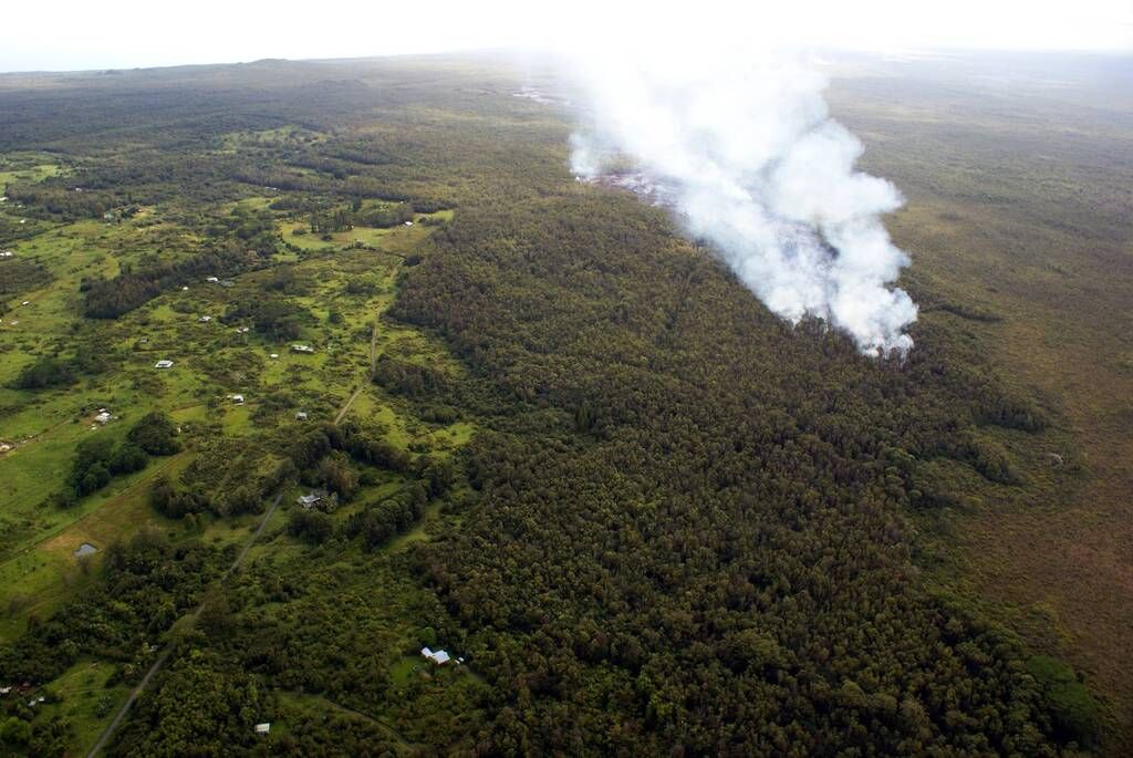 Latest USGS-HVO image of advancing front below Kaohe Homesteads on September 17, 2014.
