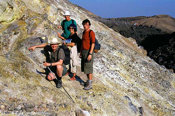 Group photo on Nea Kameni volcano, Santorini (Greece, Sept. 2005)