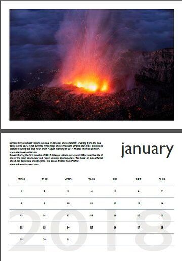 Volcano calendar 2018 - January preview