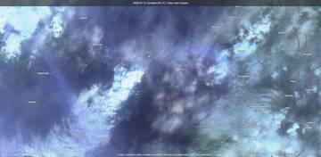 An ash cloud over the Taal lake from the volcano captured by satellite (image: Sentinel 2)