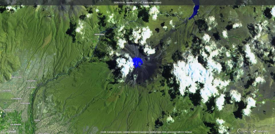 El Misti volcano from satellite on 5 March (image: Sentinel 2)