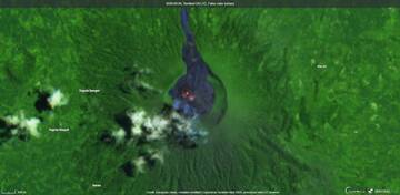 Ibu volcano from satellite on 5 April (image: Sentinel 2)