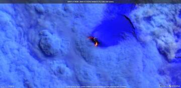 Two lava flows from Heard volcano visible from space (image: Sentinel 2)