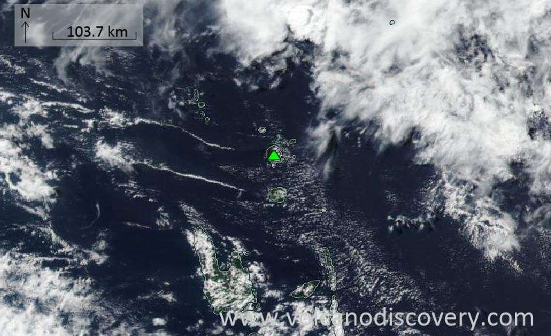 Satellite image of Suretamatai volcano on 27 Aug 2020