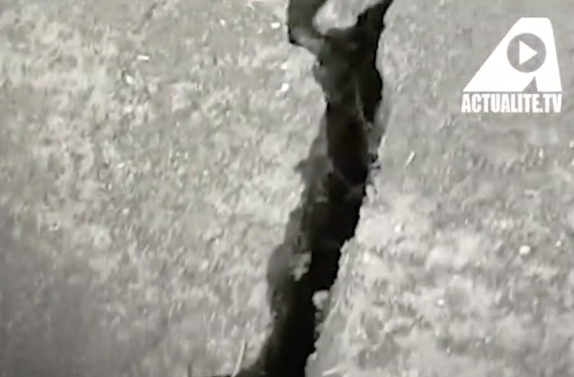 Recent ground fissure from Nyiragongo (image: Oliveira Simeon @oliveira_simeon / twitter)