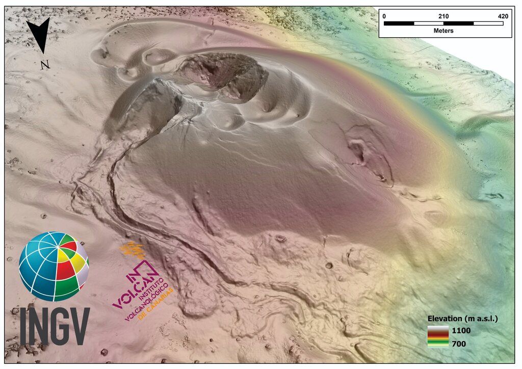 New DSM of the cone at La Palma volcano (image: INVOLCAN/INGV)