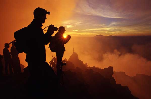 Group on Merapi volcano during one of our first expeditions to Indonesia in 2004.