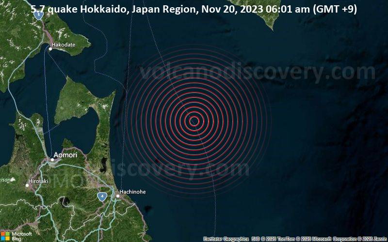 Strong Mag. 5.8 Earthquake - 85 Km E of Yokohama, Japan, on Monday