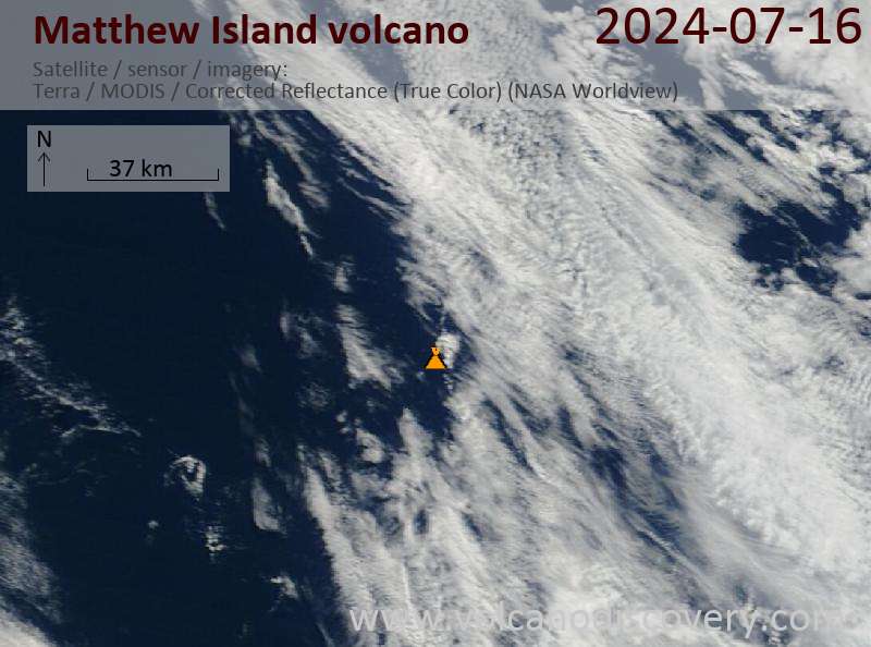 Matthew Island volcano, Southwestern Pacific Ocean: news & activity updates