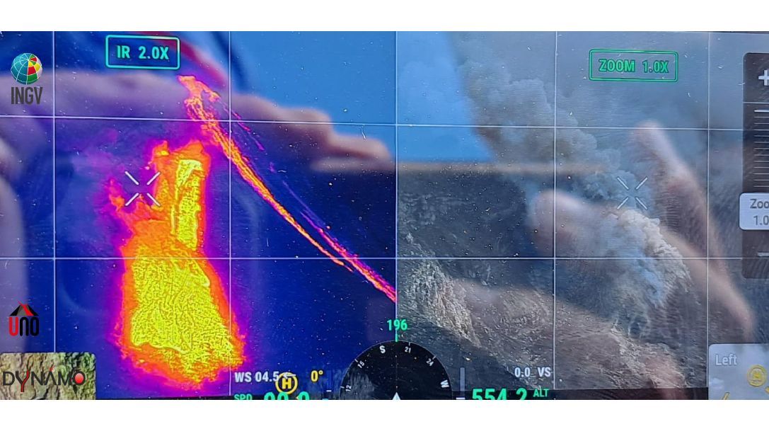 Stromboli's new lava flow in the afternoon of 4 July 2024 (image: INGV Vulcani / X)