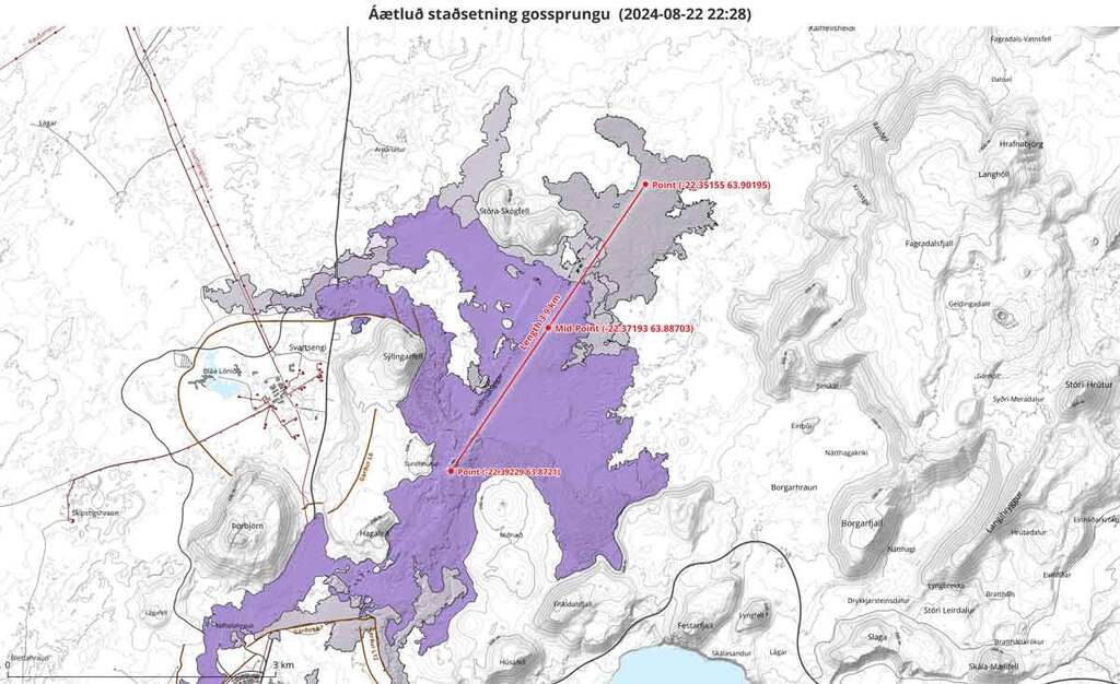 Placering af det nye udbrud (billede: IMO)