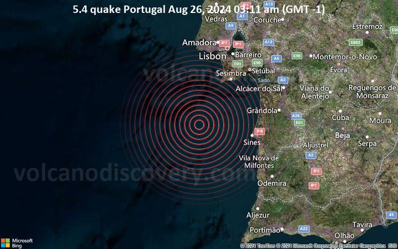 5.4 quake Portugal Aug 26, 2024 03:11 am (GMT -1)