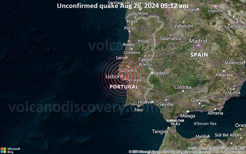 Unconfirmed earthquake or seismic-like event: 7.7 km southeast of Lissabon, Lisboa, Portugal, 3 minutes ago