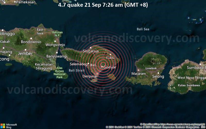 Gempa berkekuatan 4,7 SR guncang Denpasar, Bali, Indonesia