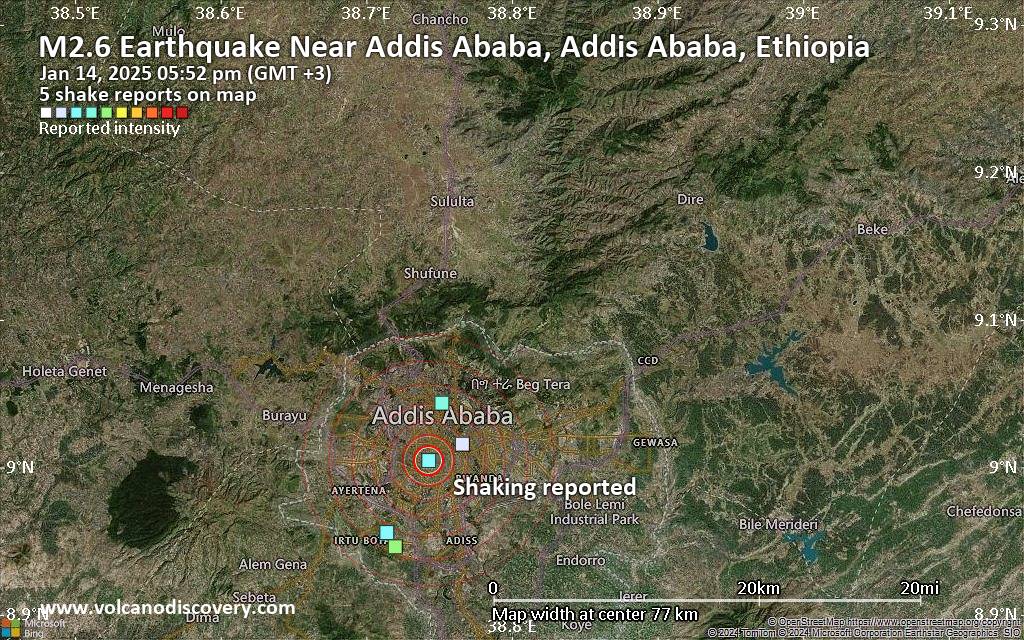 Earthquake tracker ethiopia