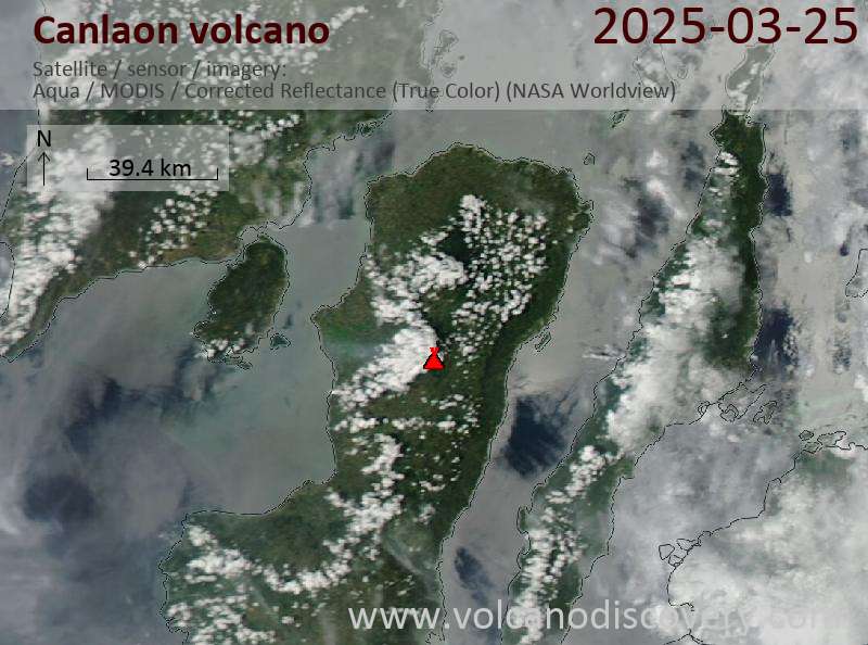 Satellite image of Canlaon volcano on 25 Mar 2025