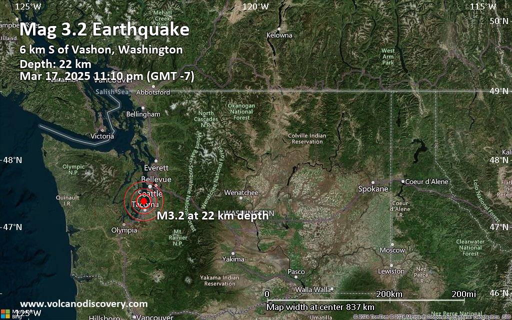 Earthquakes washington state 2025