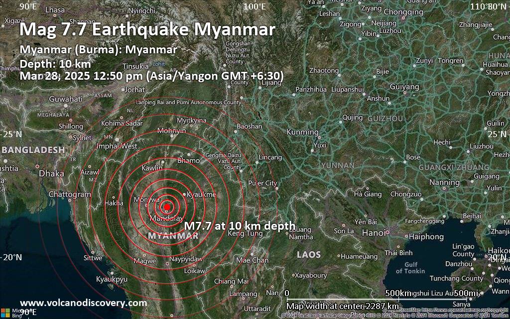 Earthquake today at myanmar