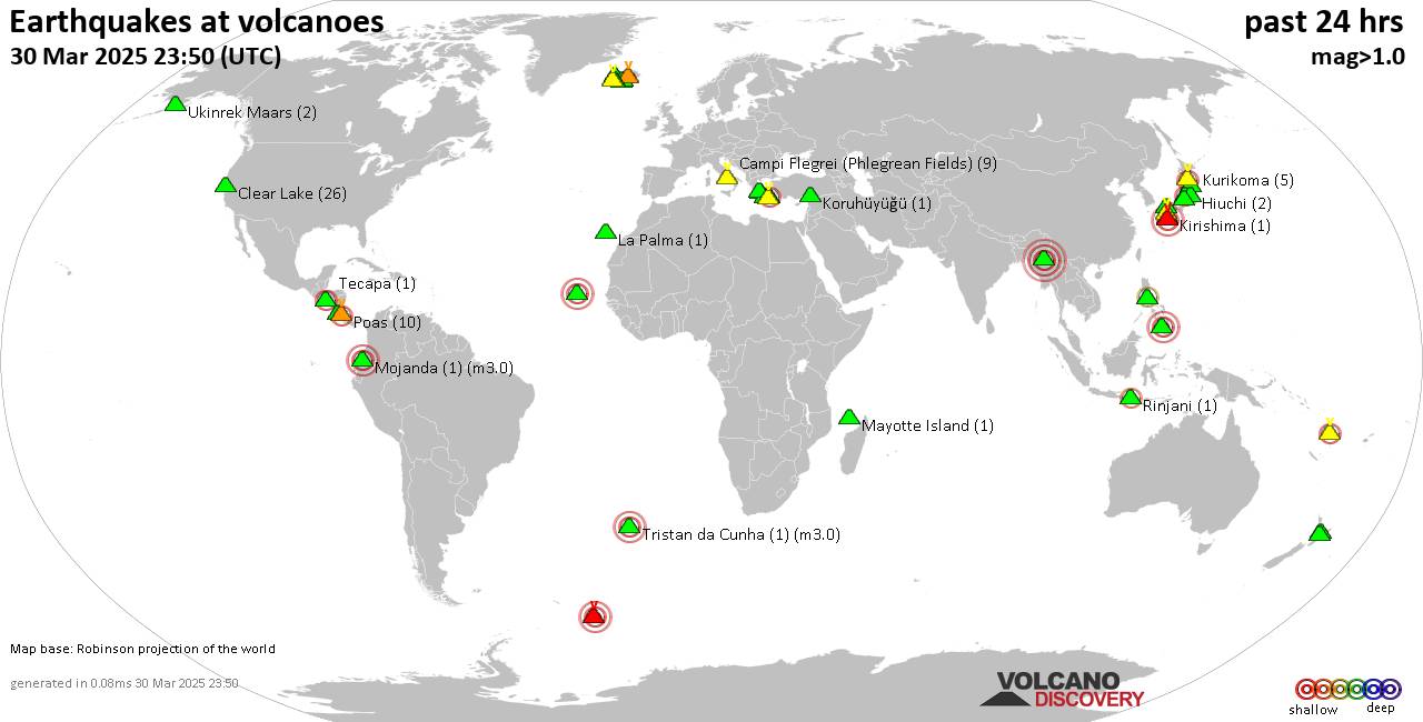 Earthquakes today latest quakes worldwide past 24 hours volcanodiscovery