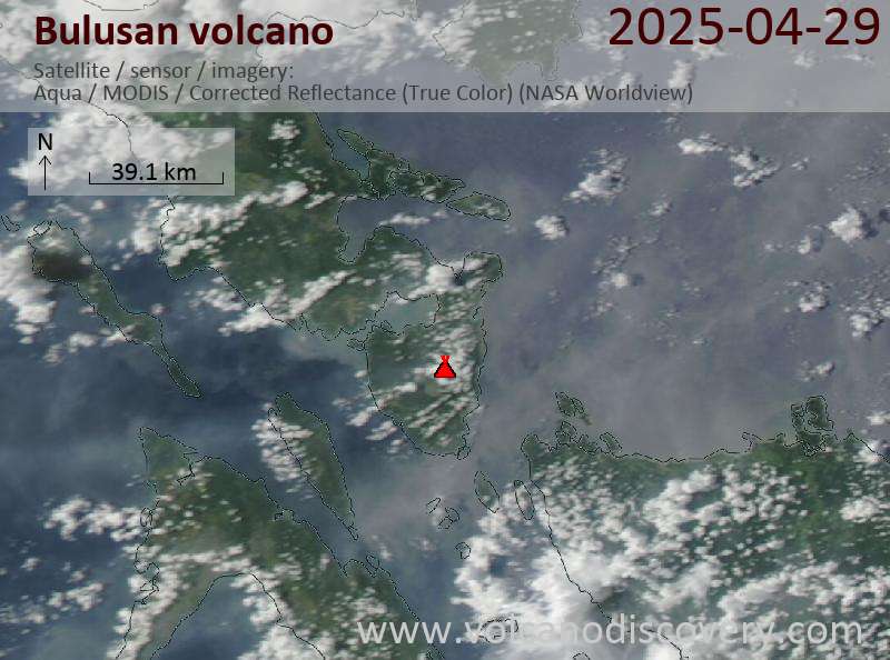 Satellite image of Bulusan volcano on 30 Apr 2025