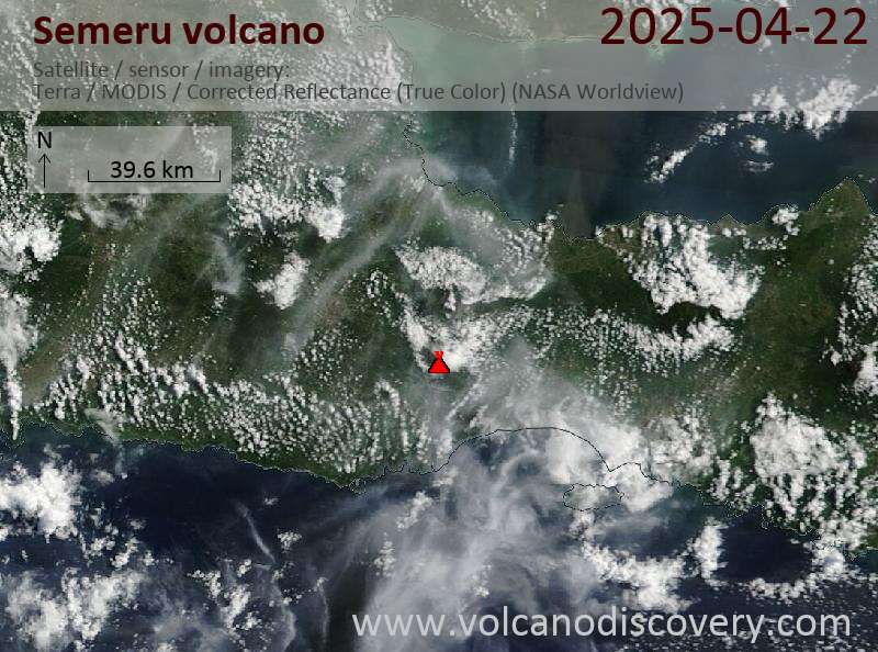 Semeru Volcano Volcanic Ash Advisory: VA TO FL150 REPORTED AT 22/0508Z EST VA DTG: 22/0630Z to 15000 ft (4600 m)