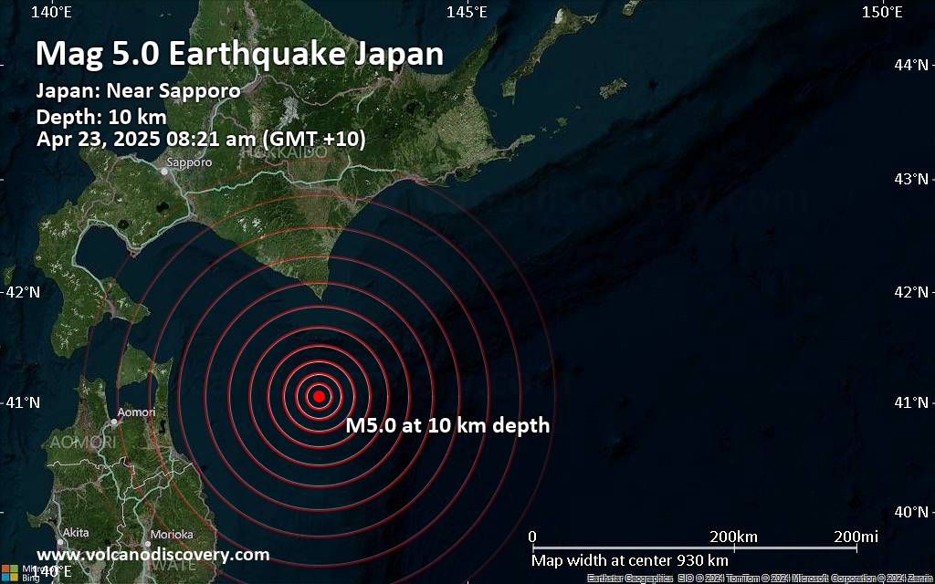 Moderate Mag. 4.7 Earthquake - North Pacific Ocean, 146 km