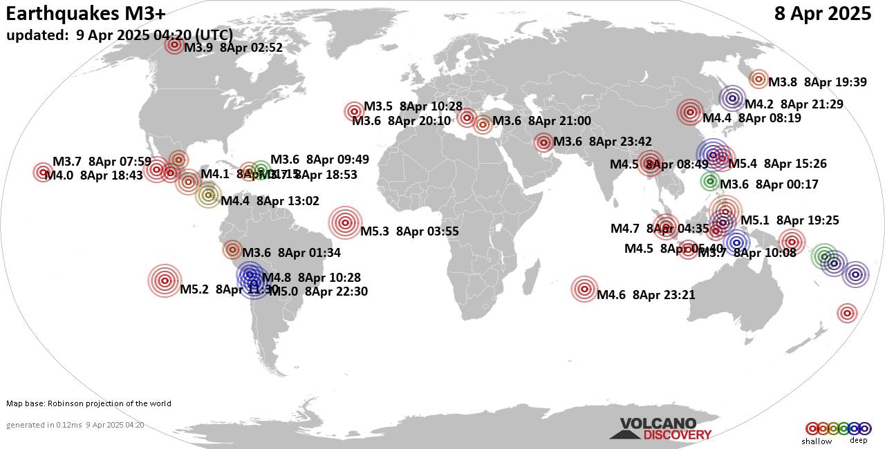 Recent earthquake in world 2025