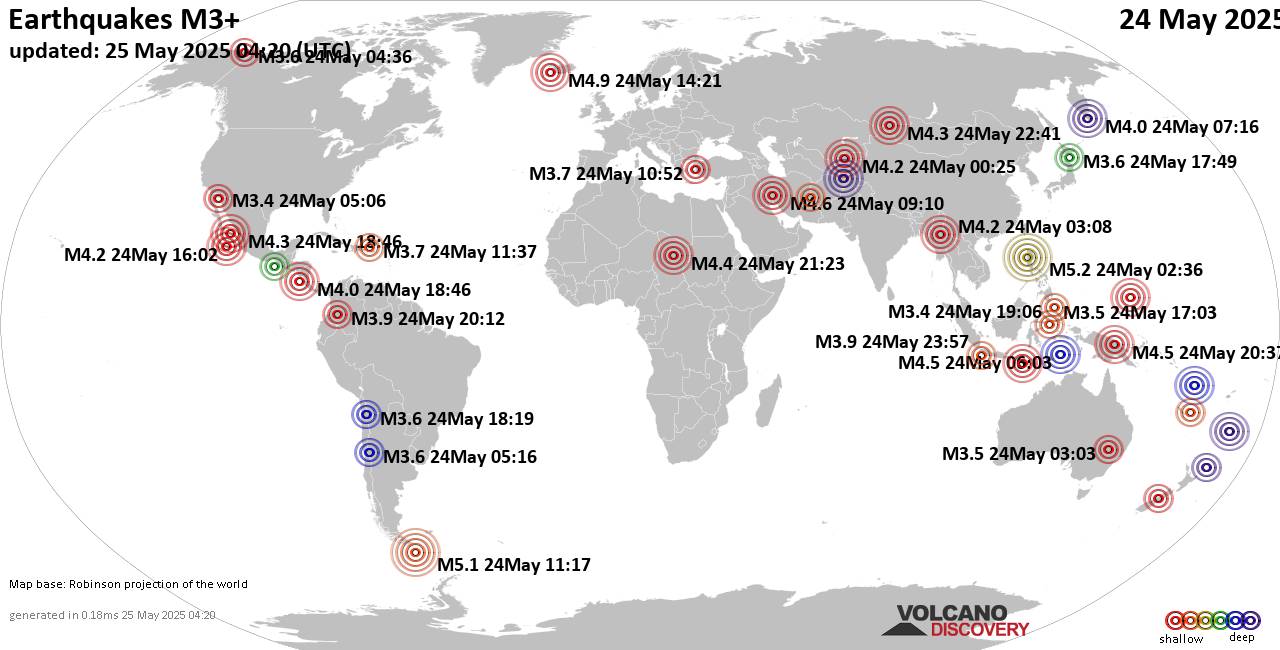 Recent earthquake in world 2025
