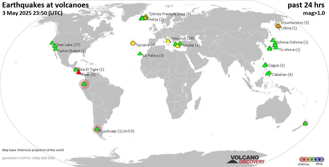 Volcano earthquake report for Saturday, 3 May 2025 Volcano earthquake report for Saturday, 3 May 2025