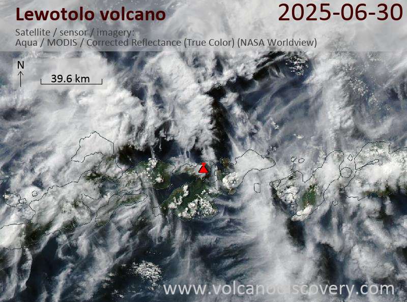 Satellite image of Lewotolo volcano on 30 Jun 2025